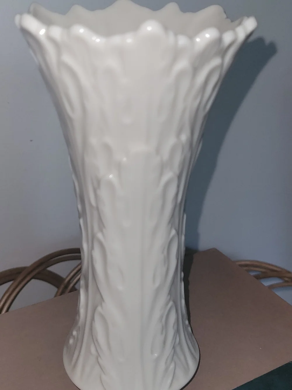 Vintage Lenox Set Of 3 Vases. Ivory Porcelain Decorative Vases with Gold Trim